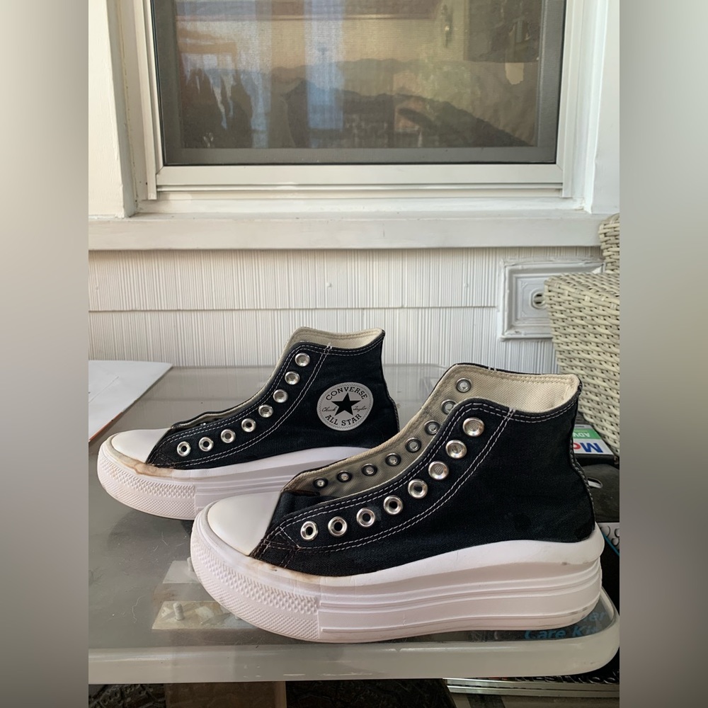 Chuck Taylor All Star Move Platform Black Sneakers NO SHOELACES